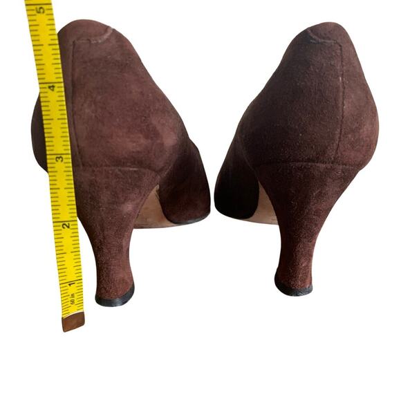 Vintage Evan Picone Suede Chocolate Brown Pumps Size 6.5 M Classic Career - Picture 8 of 9